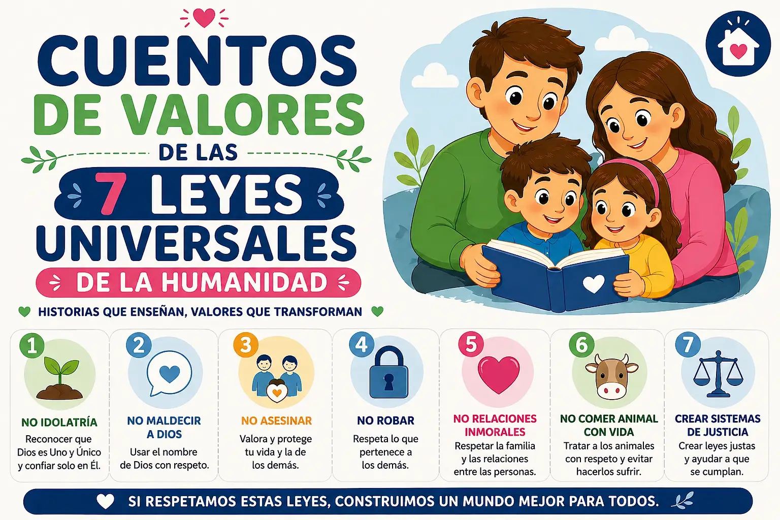 7 cuentos infantiles para enseñar valores universales a los niños basados en las 7 leyes universales
