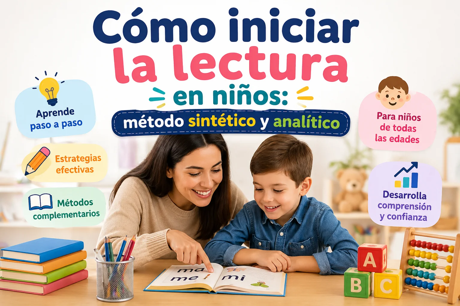 Cómo iniciar la lectura en niños con el método sintético y analítico paso a paso