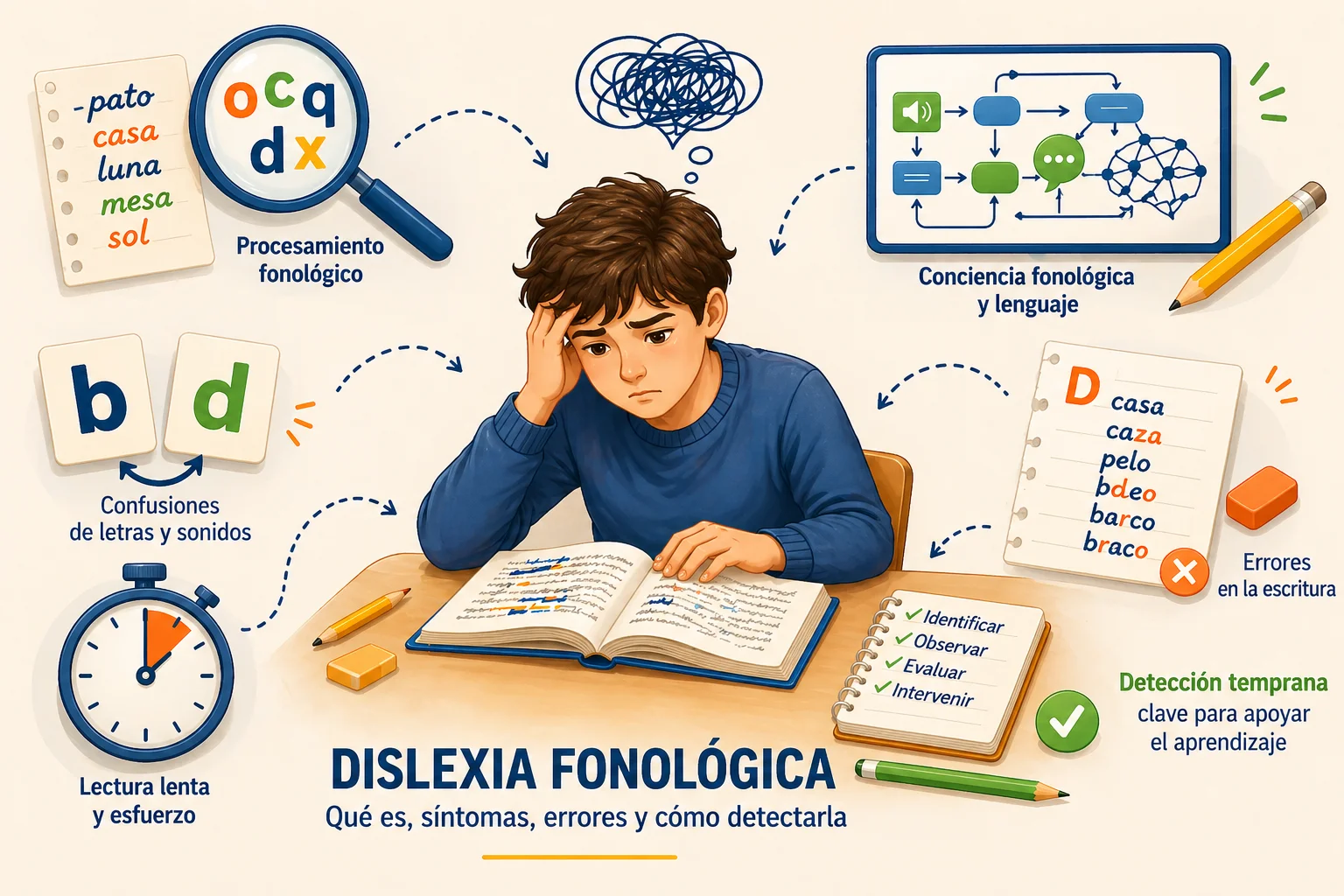 Dislexia fonológica en niños: síntomas, errores de lectura y cómo detectarla