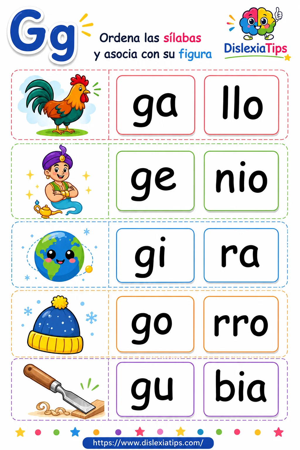 ejemplo de tarjeta del silabario movil para ordenar silabas y formar palabras con apoyo visual actividad de conciencia silabica lectura inicial