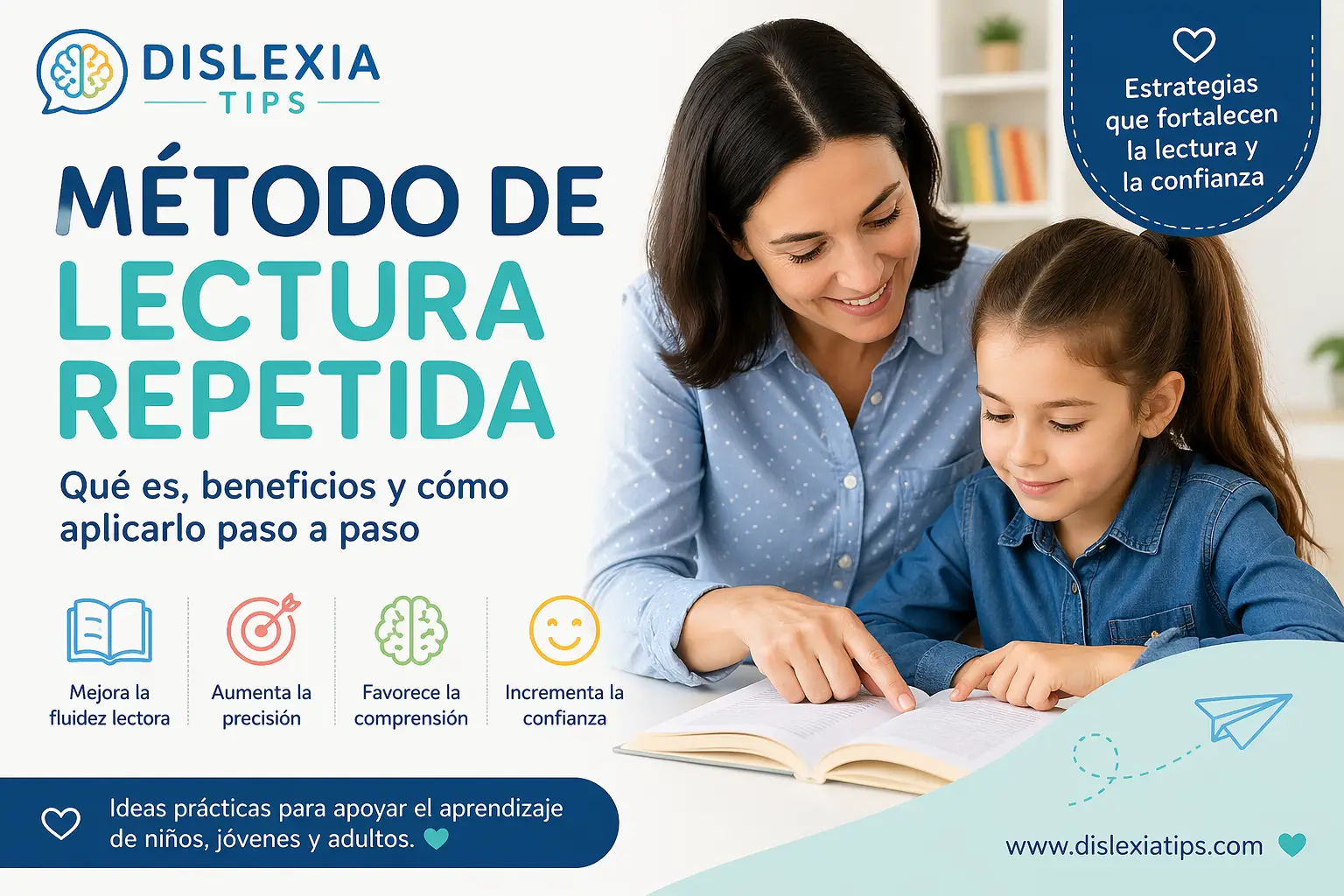 Método de lectura repetida en niños para mejorar la fluidez y la decodificación paso a paso