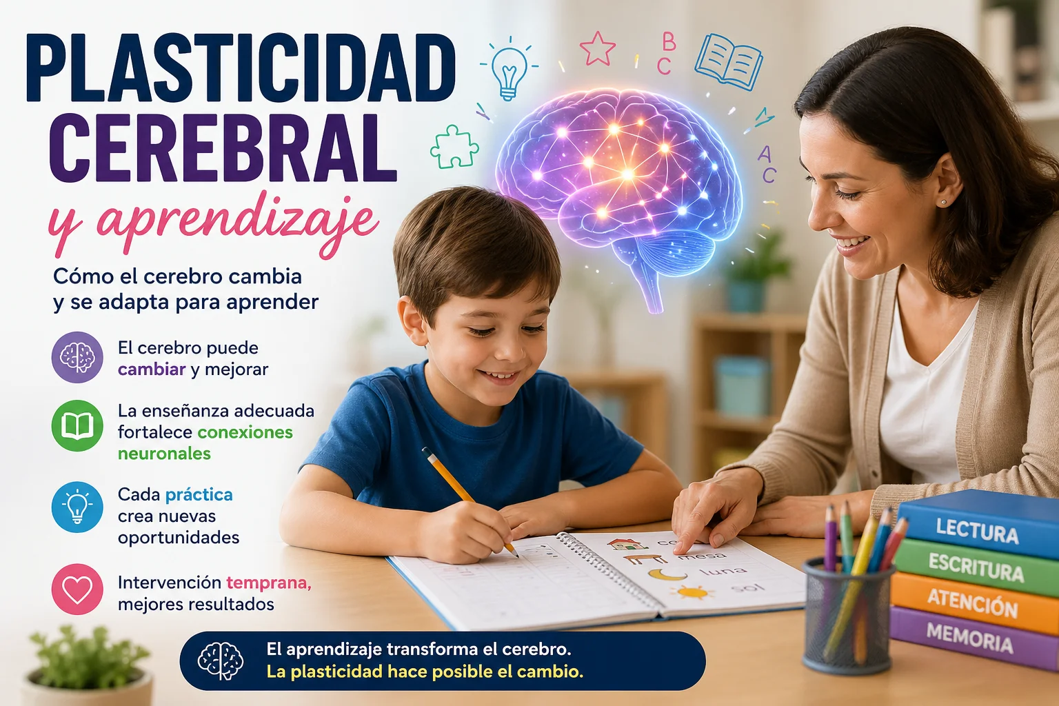plasticidad cerebral y aprendizaje en niños con dislexia mediante estimulación educativa temprana