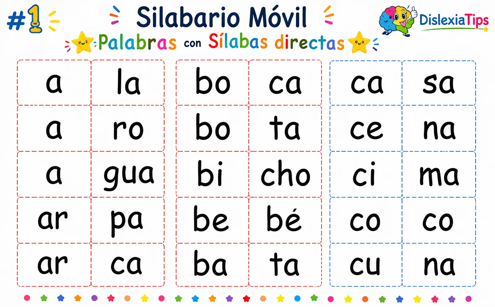 silabario movil palabras con silabas directas ordenar silabas formar palabras lectura inicial